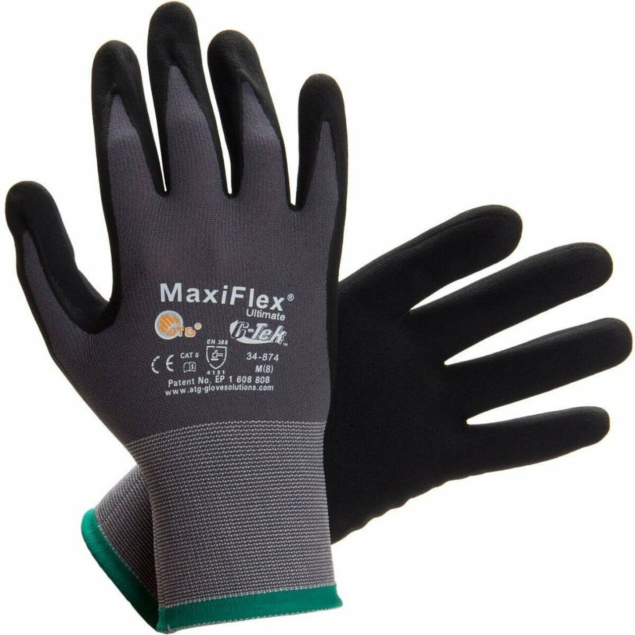 PIP 34-874 MaxiFlex Ultimate Micro Foam Nitrile Grip Coated WORK GLOVES 12 PAIR