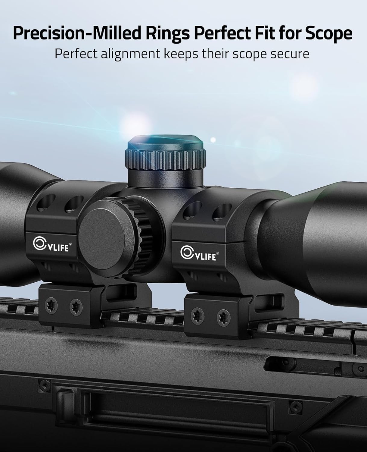 CVLIFE Precision 1 Inch Scope Rings Mount - 2 Pieces Medium, Matte Black