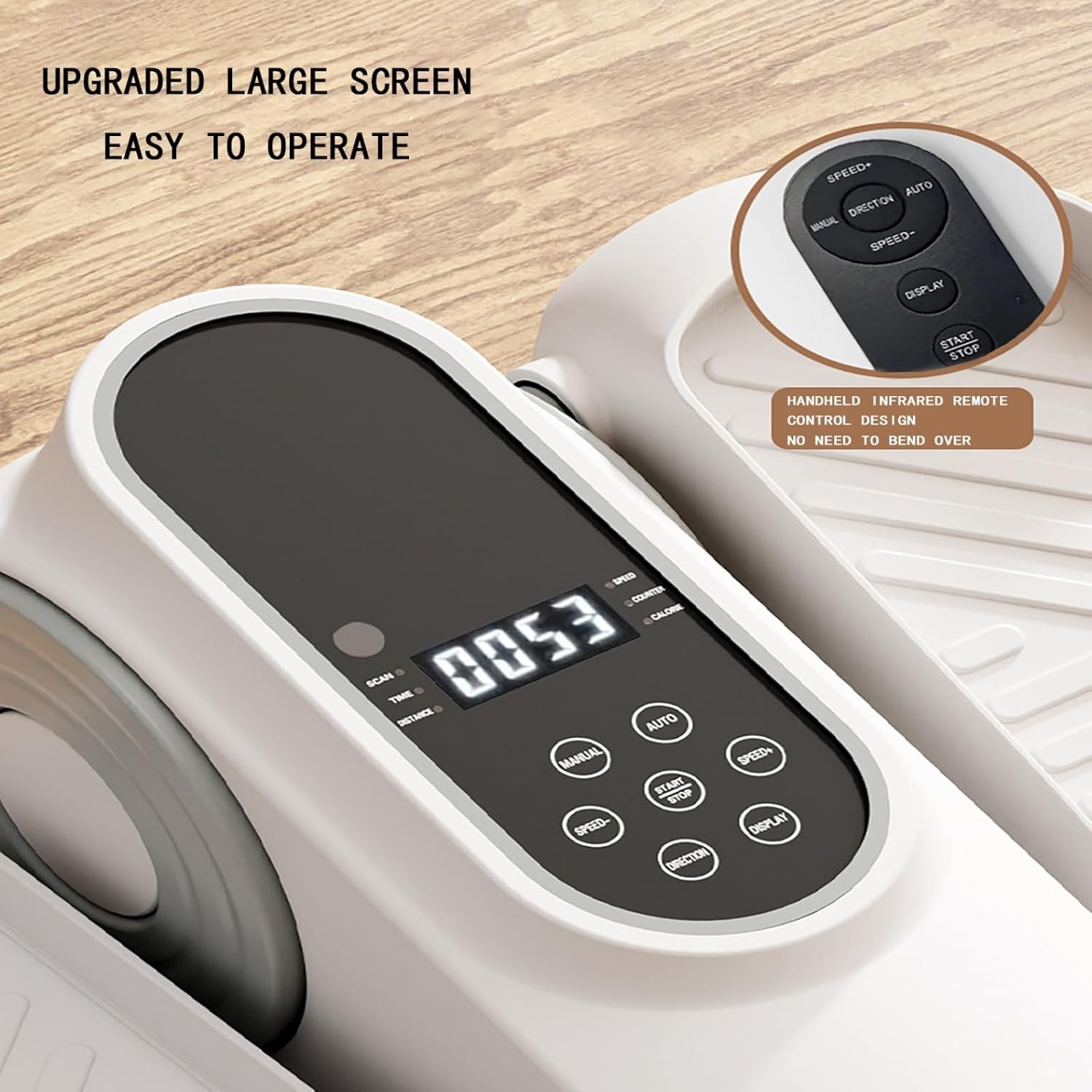 12-Speed Under Desk Elliptical Quiet Seated Leg Exerciser w/ Remote,Home Office