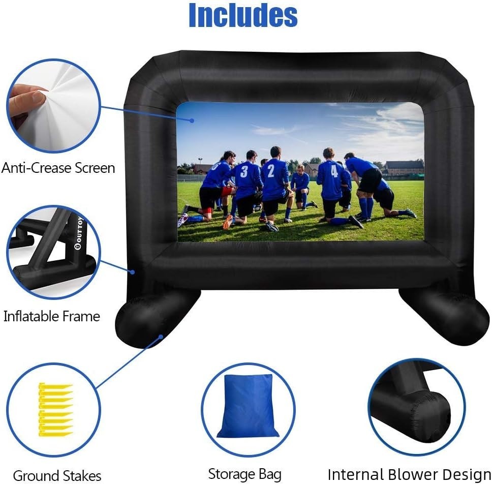 14 Ft Inflatable Outdoor Movie Screen Front Rear Projection Polyester
