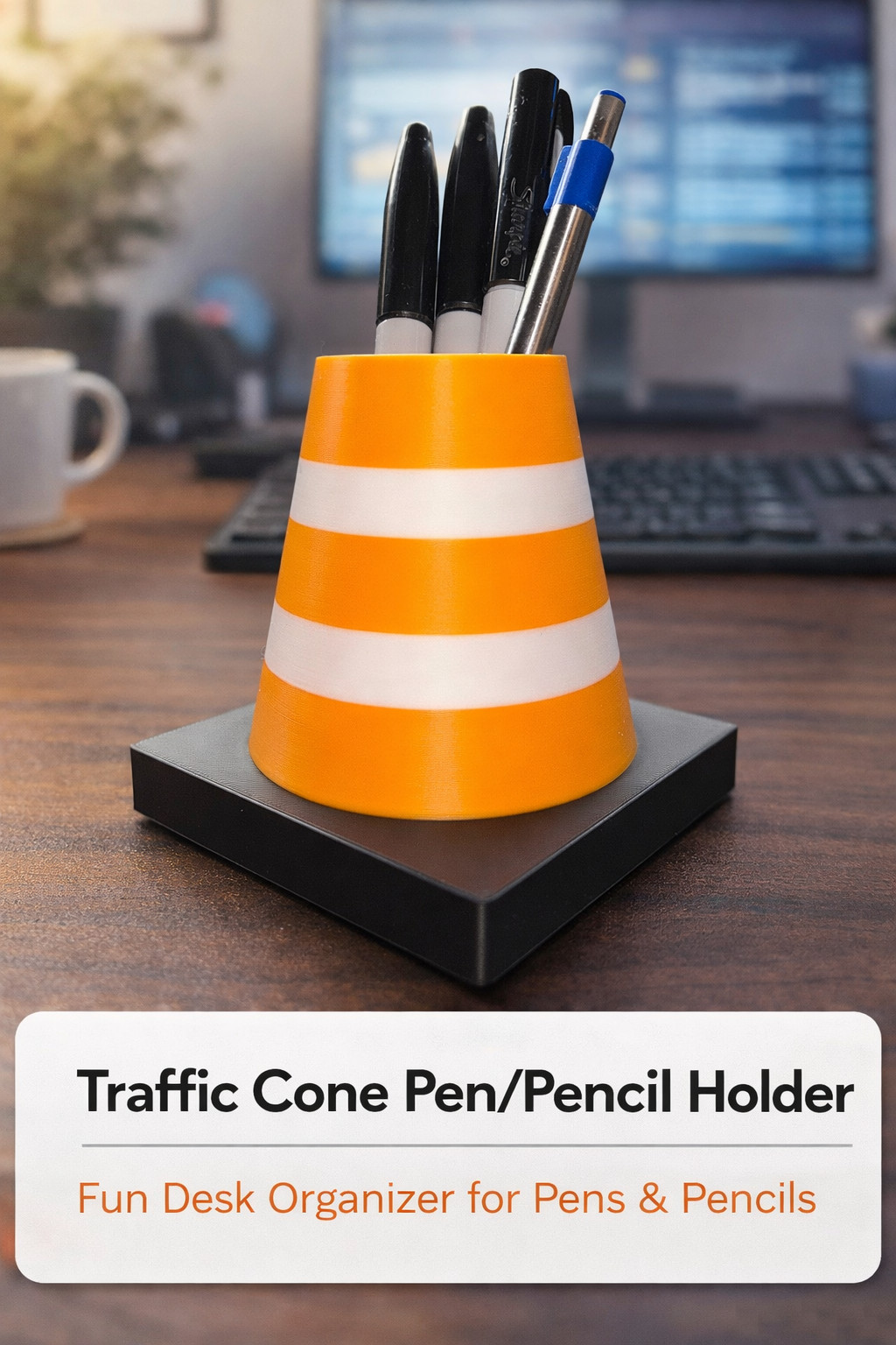 traffic cone desk organizer