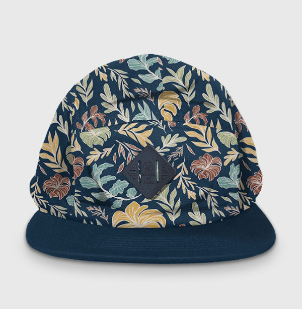 United By Blue Navy Plants Organic 5-Panel Hat Outdoor Adjustable Cap