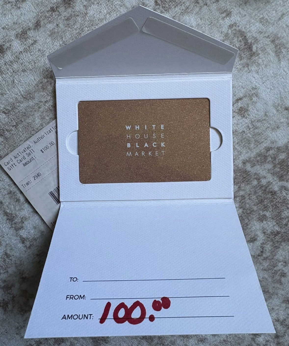 White House Black Market WHBM $100 Gift Card  No Expiration  USA ONLY