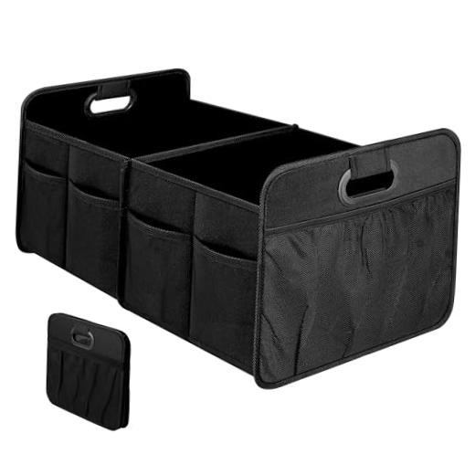 ments Trunk Organizer for Car/SUV, Collapsible 600D Black New Design 2 Compart