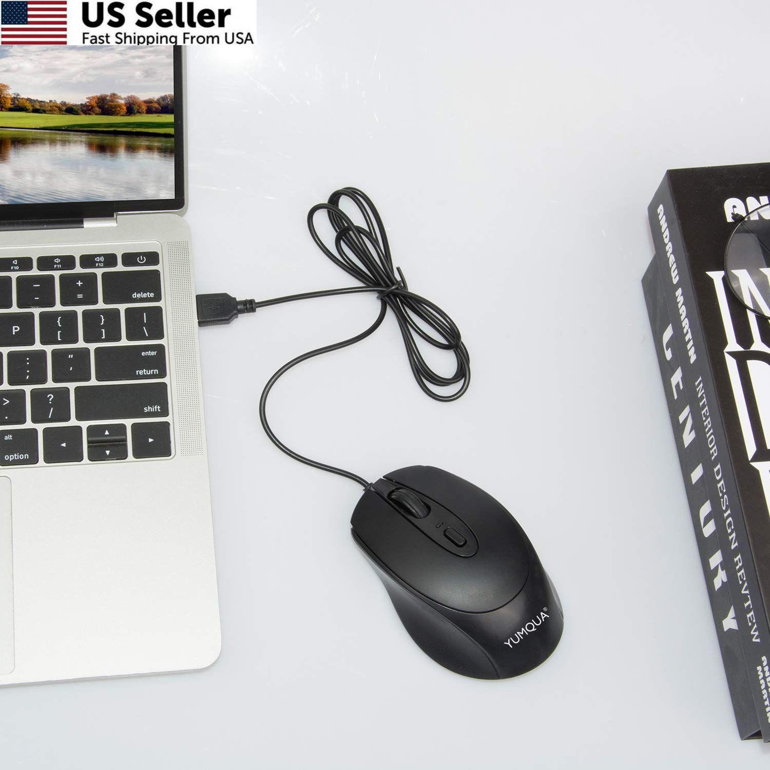 YUMQUA G222 Computer Mouse Wired 4 Pack, Bulk USB Corded Mouse, 4Pack, 4 Pack