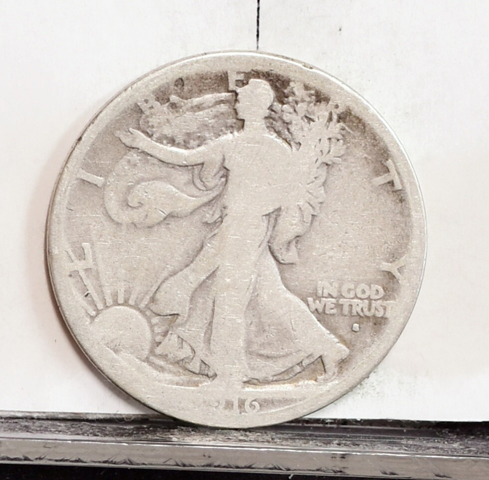 1916-S Liberty Walking Half Dollar - Good Details, Cleaned (#58245-L)