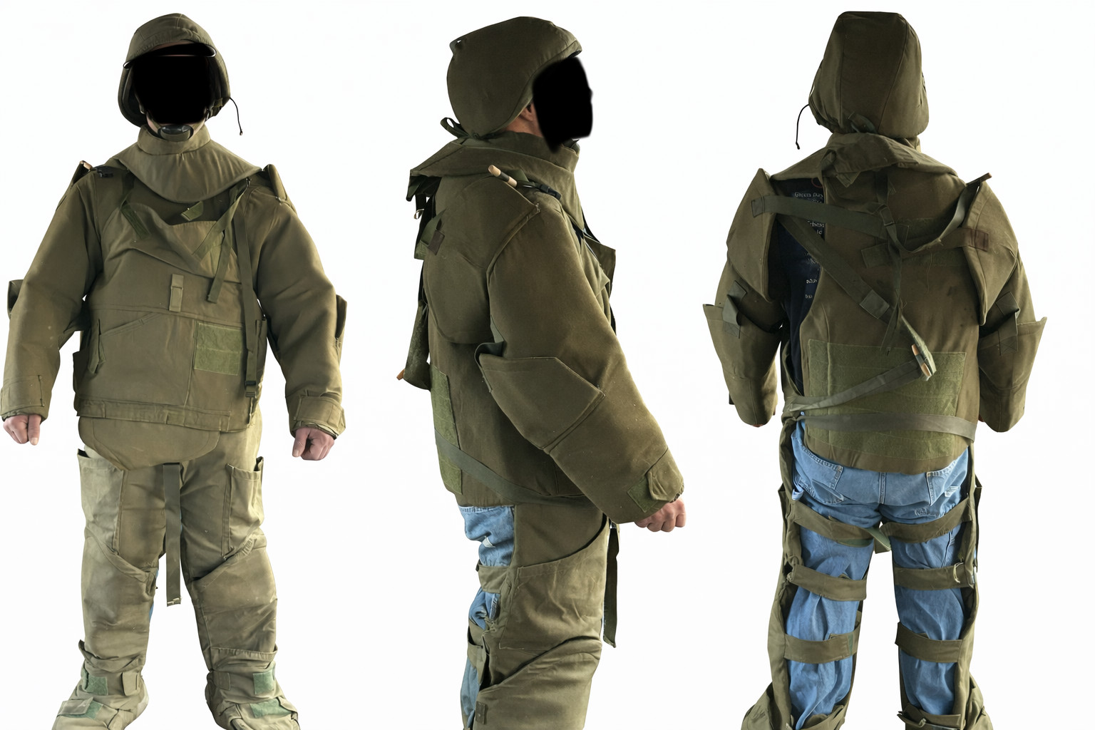 1990s Era Surplus E.O.D. Bomb suit with Helmet and carry bag.