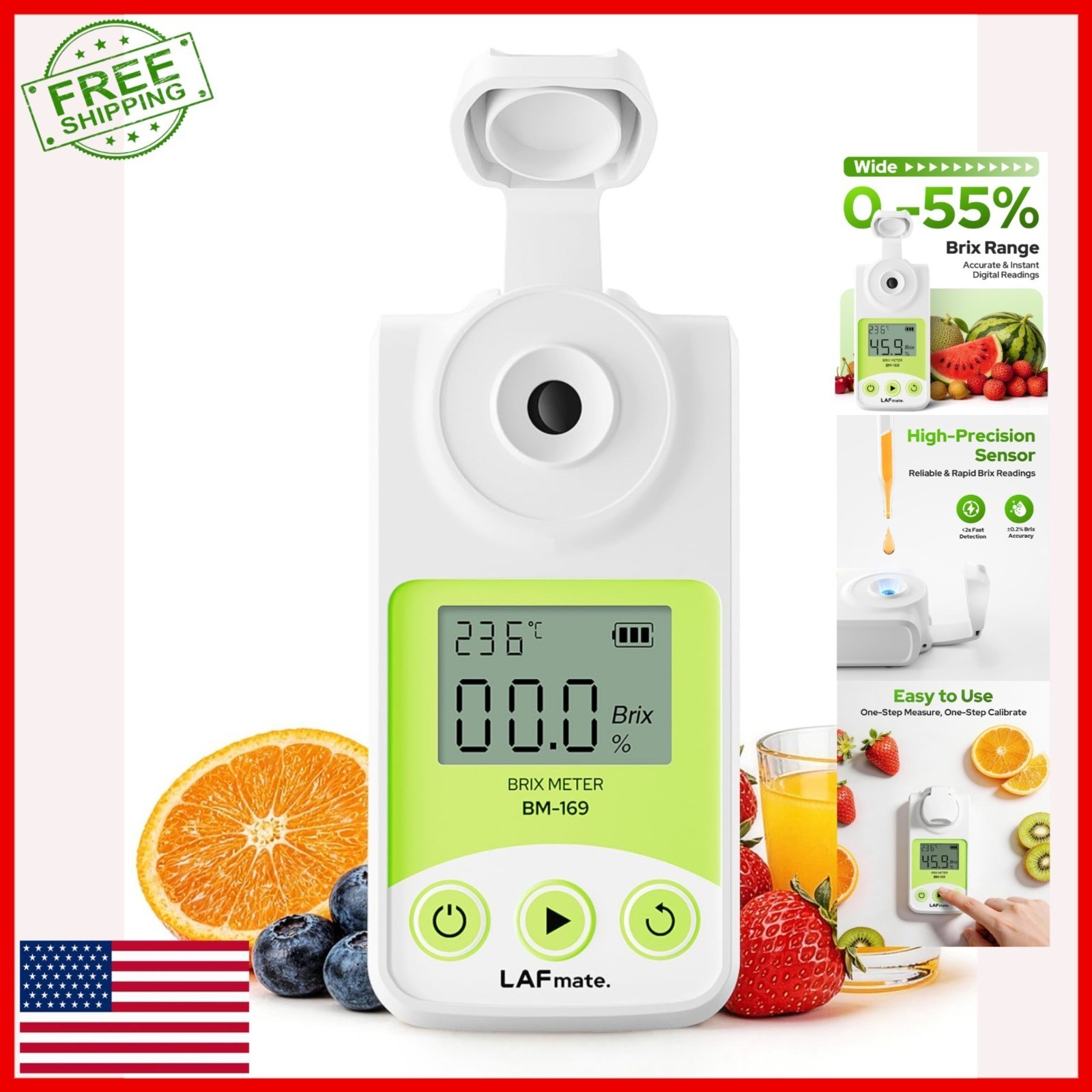 Digital Refractometer 0-55% Brix for Wine Making & Home Brewing