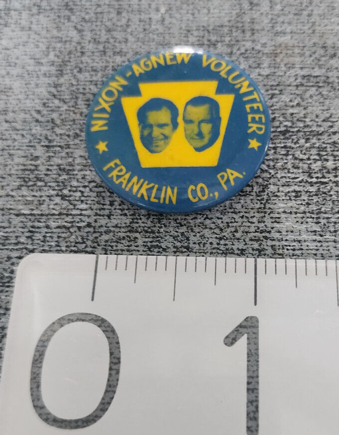 Nixon Agnew Volunteer Franklin Co. PA  1 1/4” pinback button pin
