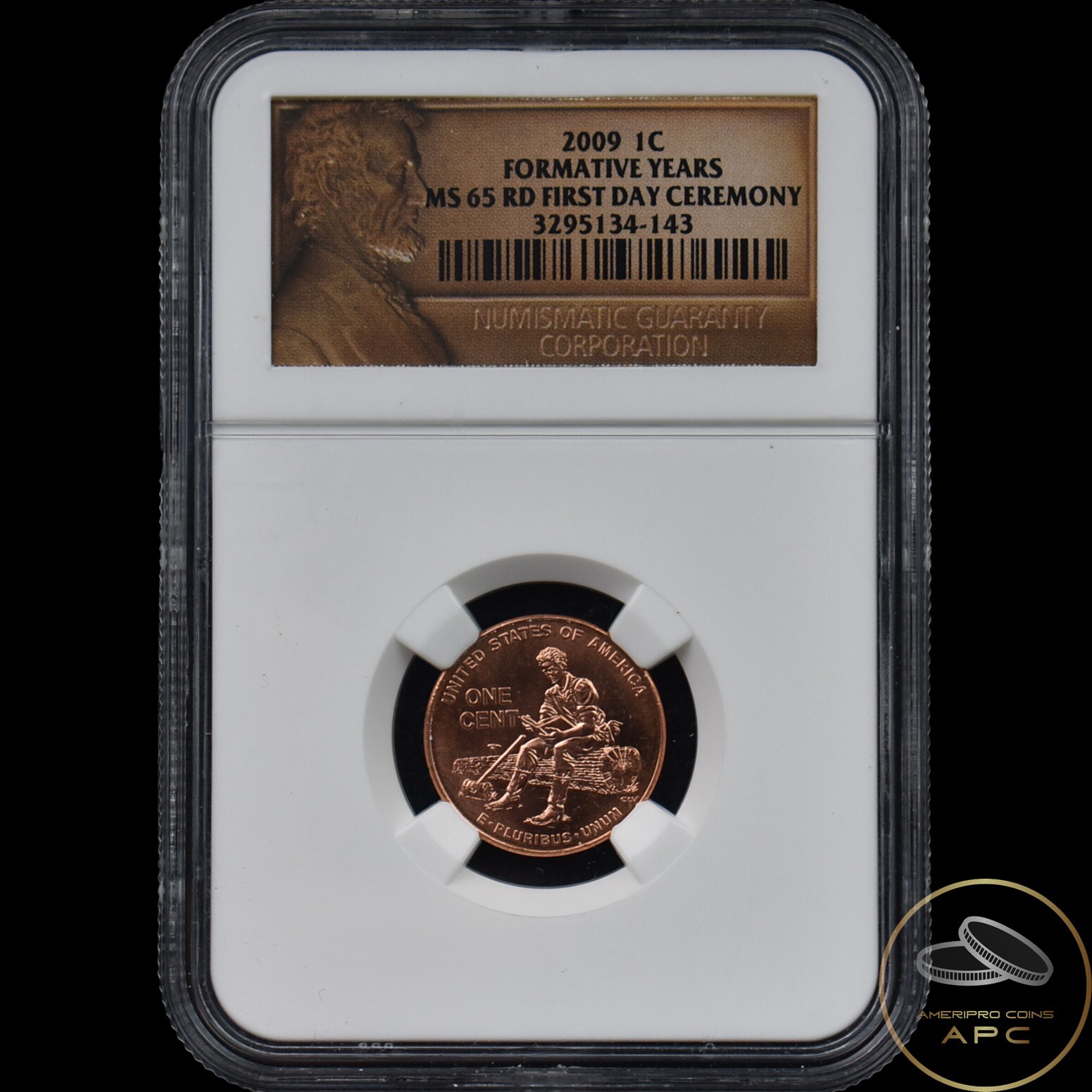 2009 Lincoln Cent Formative Years NGC MS 65 RD First Day Ceremony