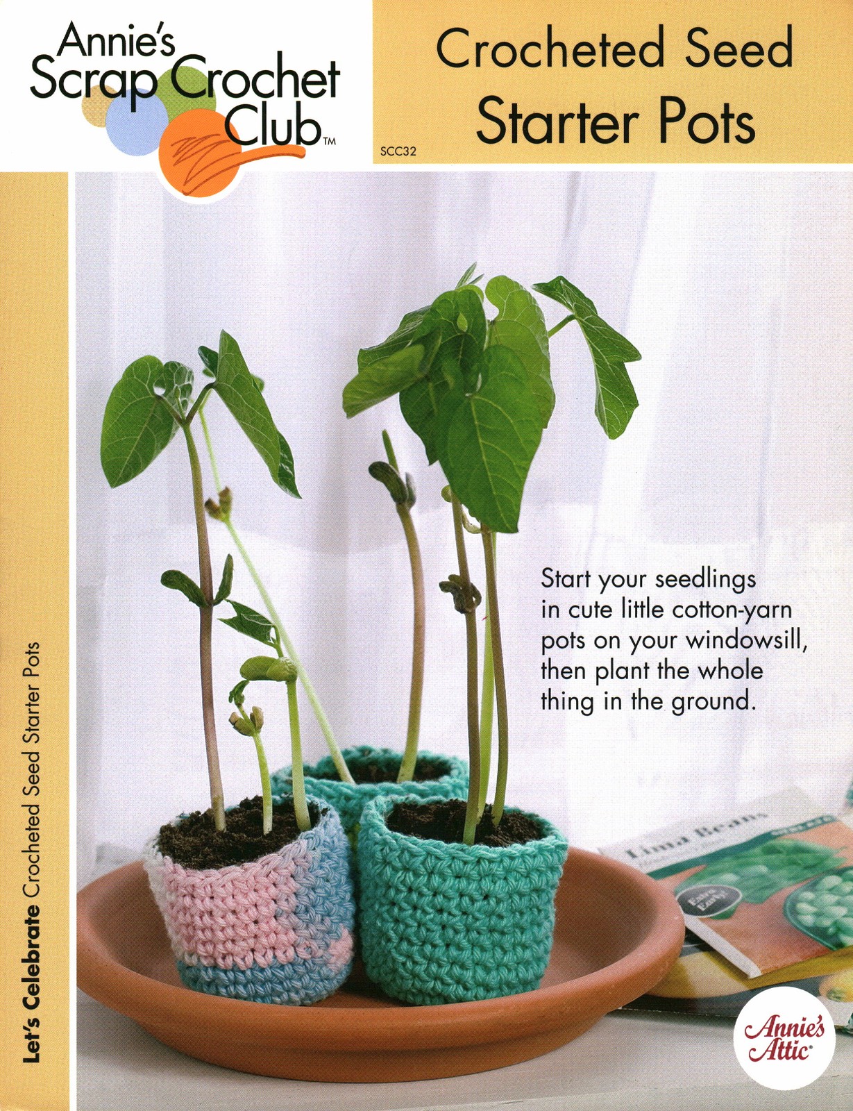 Crocheted Seed Starter Pots | Annie's Scrap Crochet Club Let's Celebrate SCC32