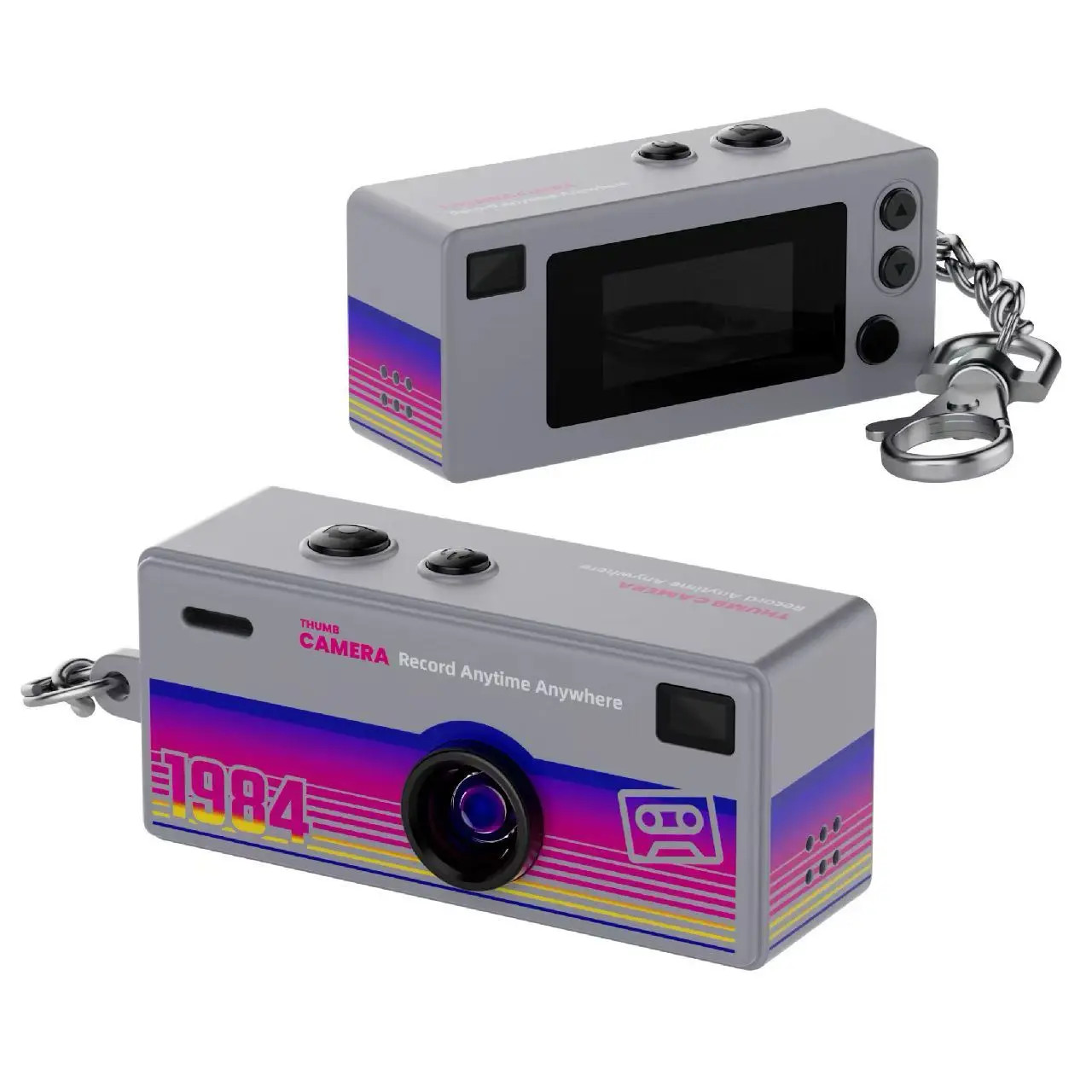 Magecam Thumb Keychain Camera 0.96inch Mini Action Camera Retro Support Memory C