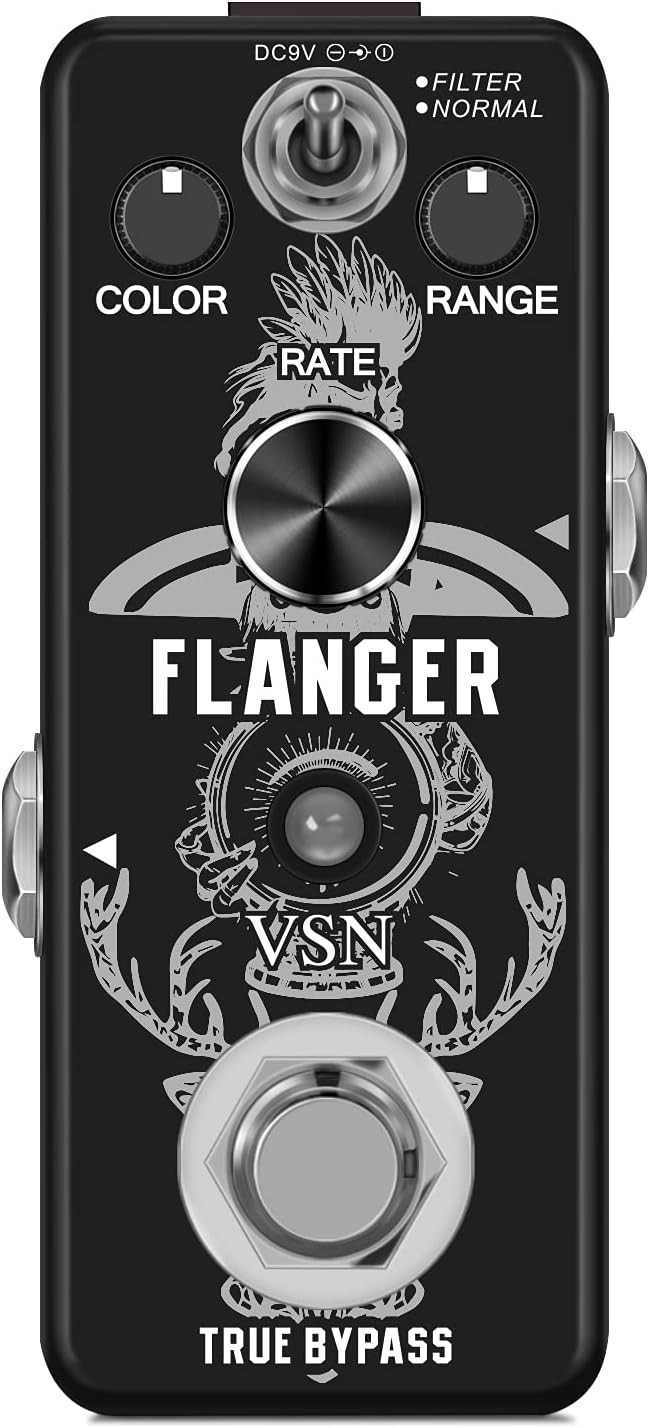 Classic Metallic Flanger Effects Pedal for Guitar - Lightweight, User-Friendly