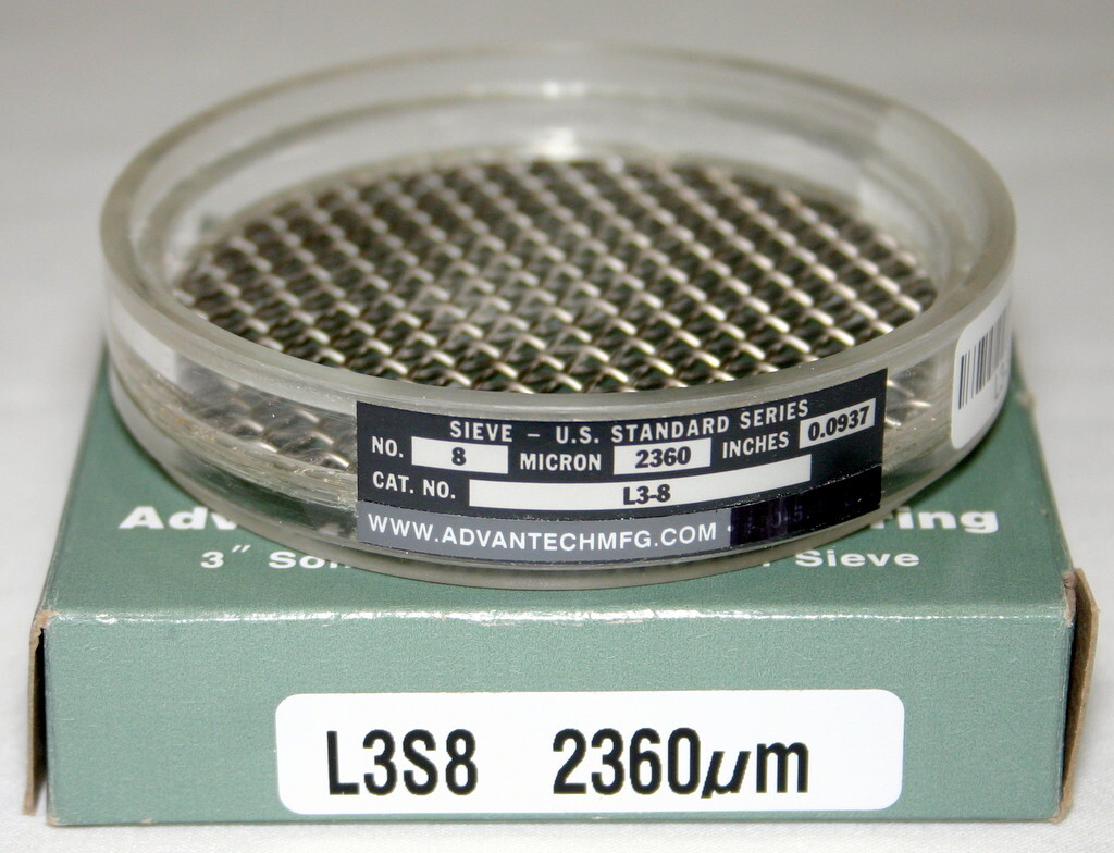 ADVANTECH 3" DIAMETER CLEAR ACRYLIC SONIC SIFTER SEPARATOR SIEVE , L3S SERIES