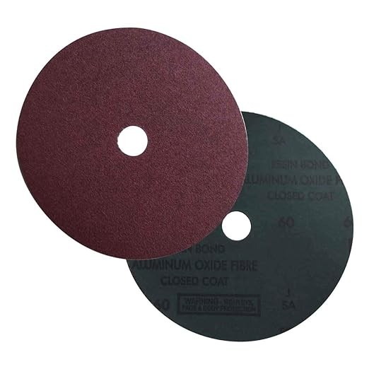 Norton 7" Coated Fiber Disc, 7/8" Mounting Hole, 60 Grit Aluminum Oxide 25PK