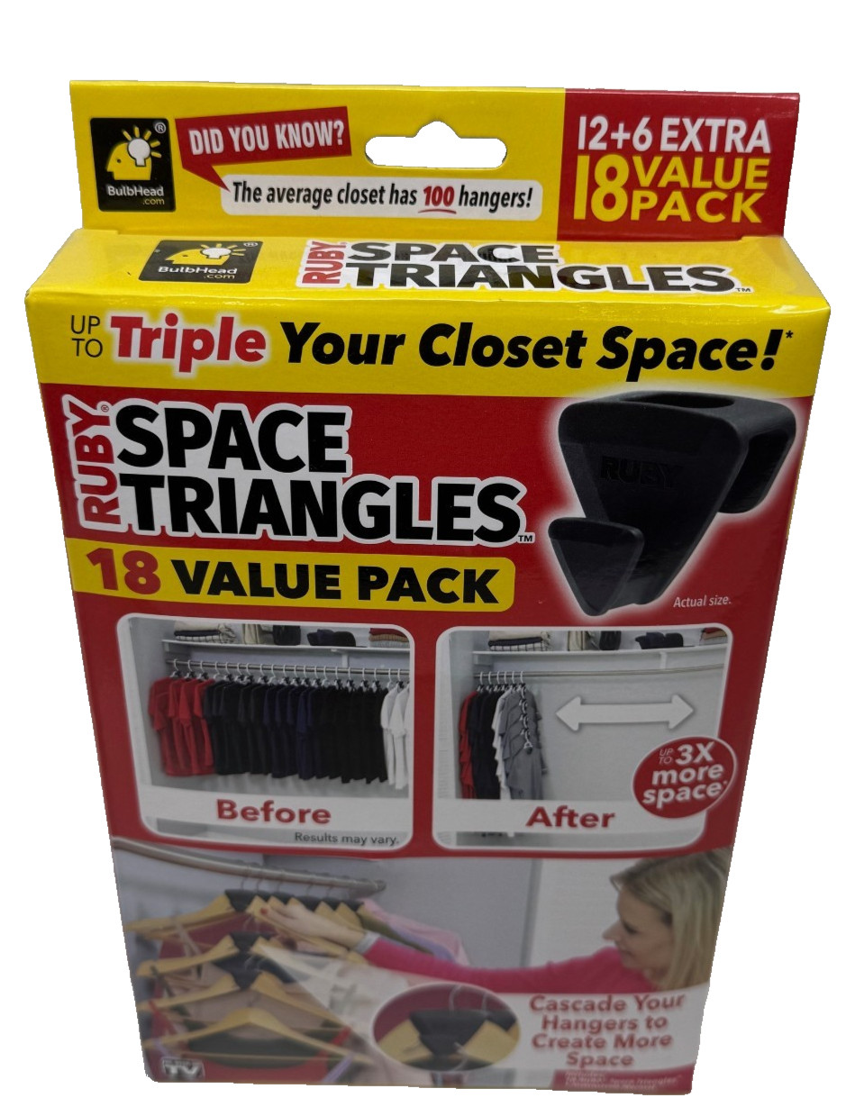 RUBY Space Triangles AS-SEEN-ON-TV, Creates Up to 3X More Closet Space