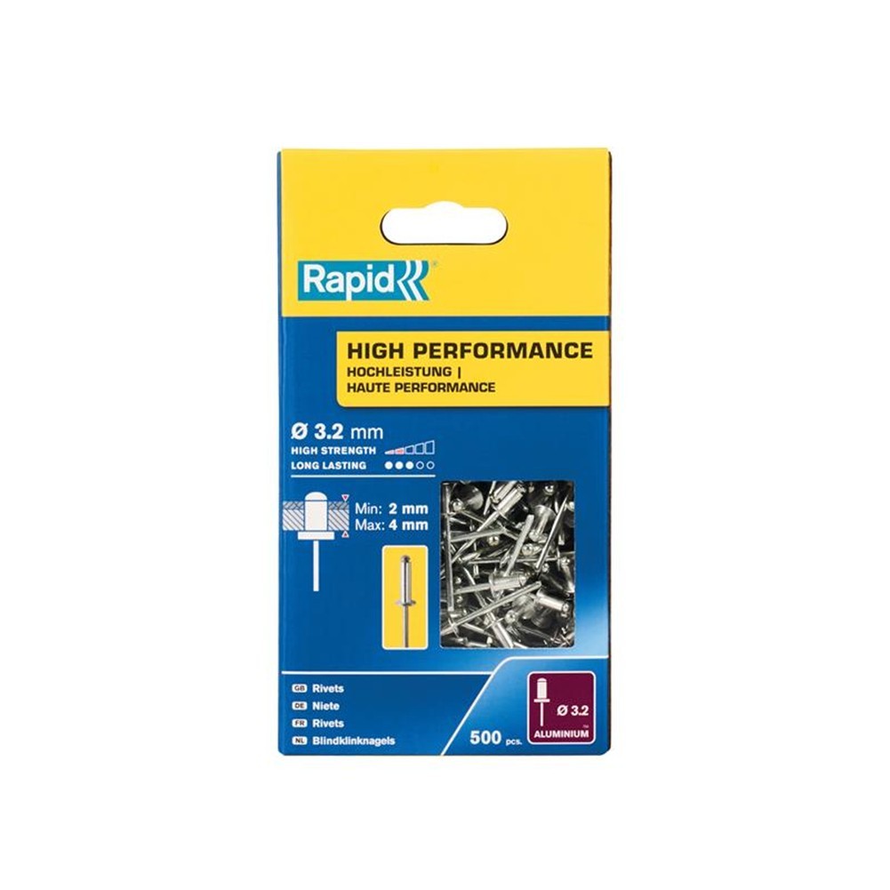 Rapid High Performance Rivets 3.2 x 8mm (Box 500) RPD5001431