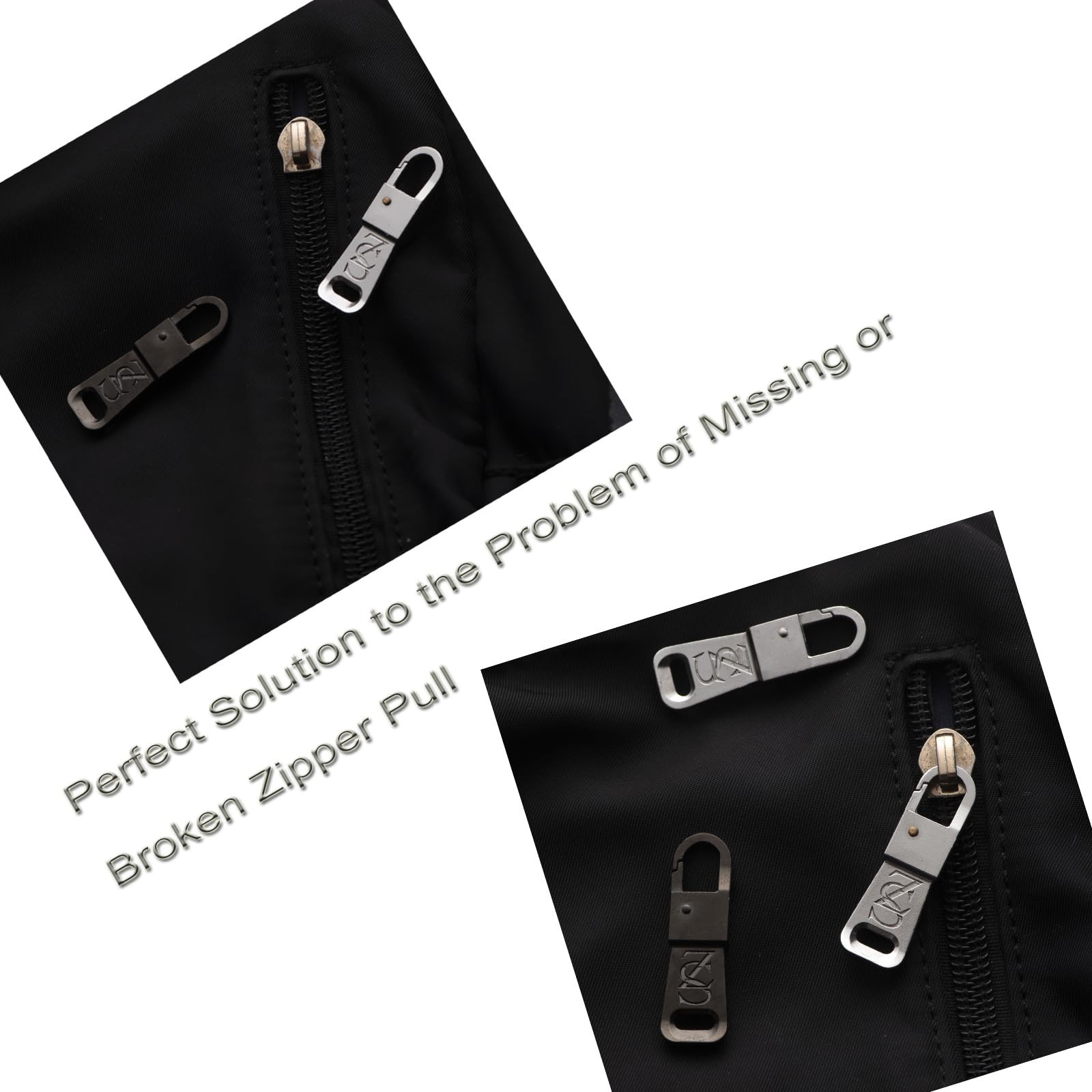 Stainless Steel Sturdy Zipper Pull Replacement for Suitcase Backpacks Easy Us...
