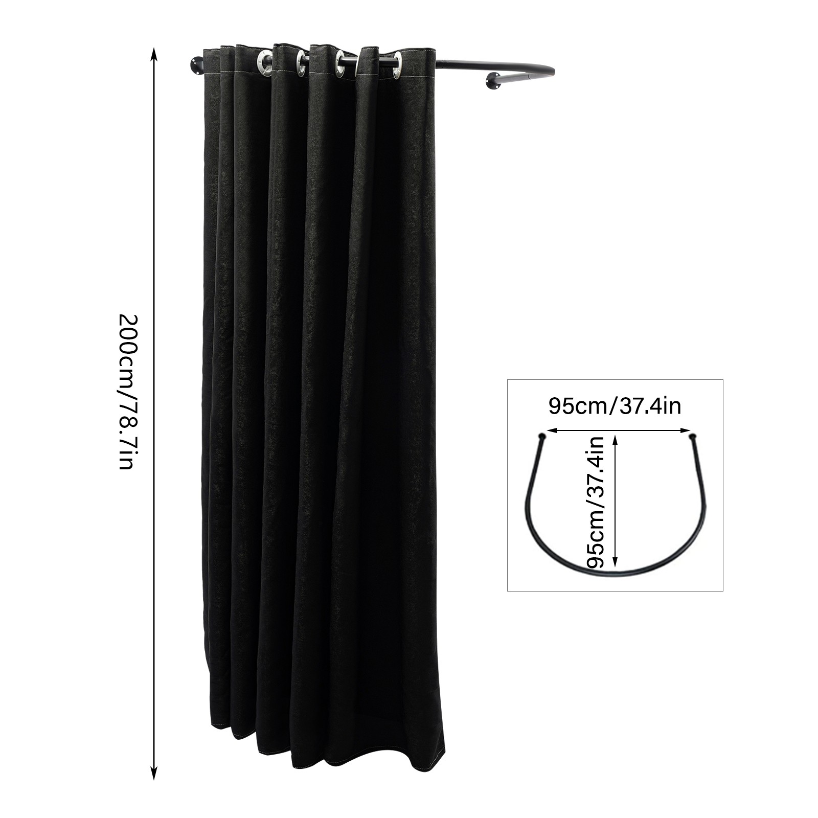 U-Shaped Fitting Room Clothing Store Curtain Privacy Protection in Mall/Boutique