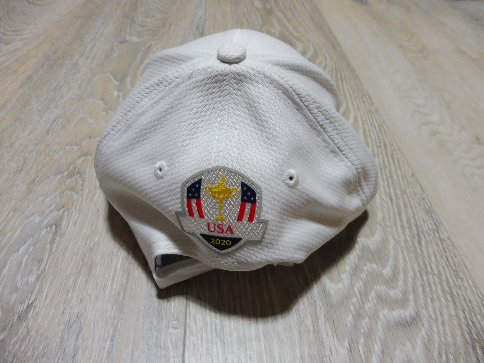 USA 2020 RYDER CUP HAT MENS ADJUSTABLE TEAM ISSUED WHITE NEW ERA GOLF POLYESTER
