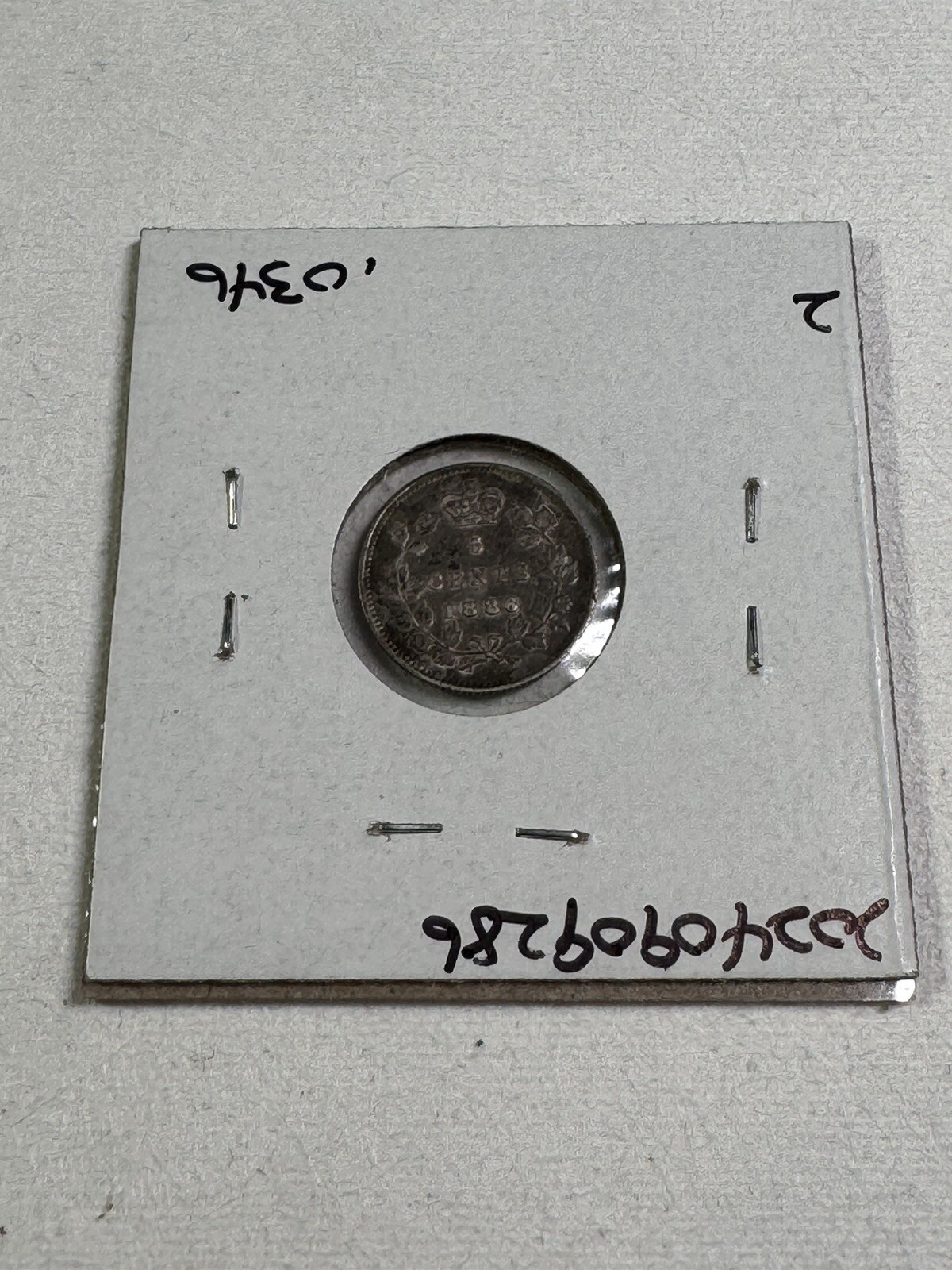 1886 Canada 5 Cents Small Silver Coin Small 6 Cleaned