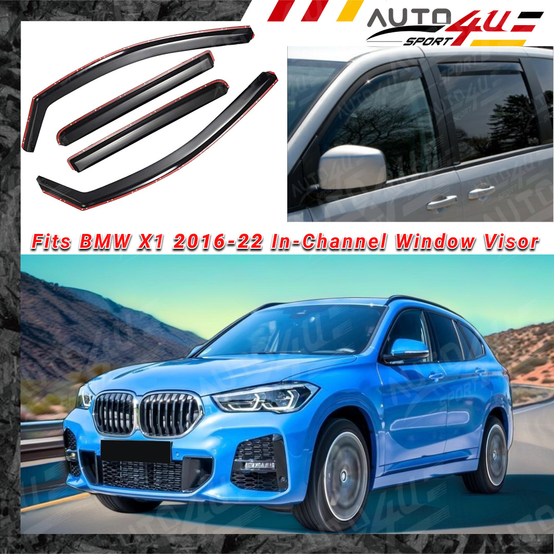 Fits 2016-24 BMW X1 In-Channel Window Visors Sun Rain Snow Vent Side Deflectors