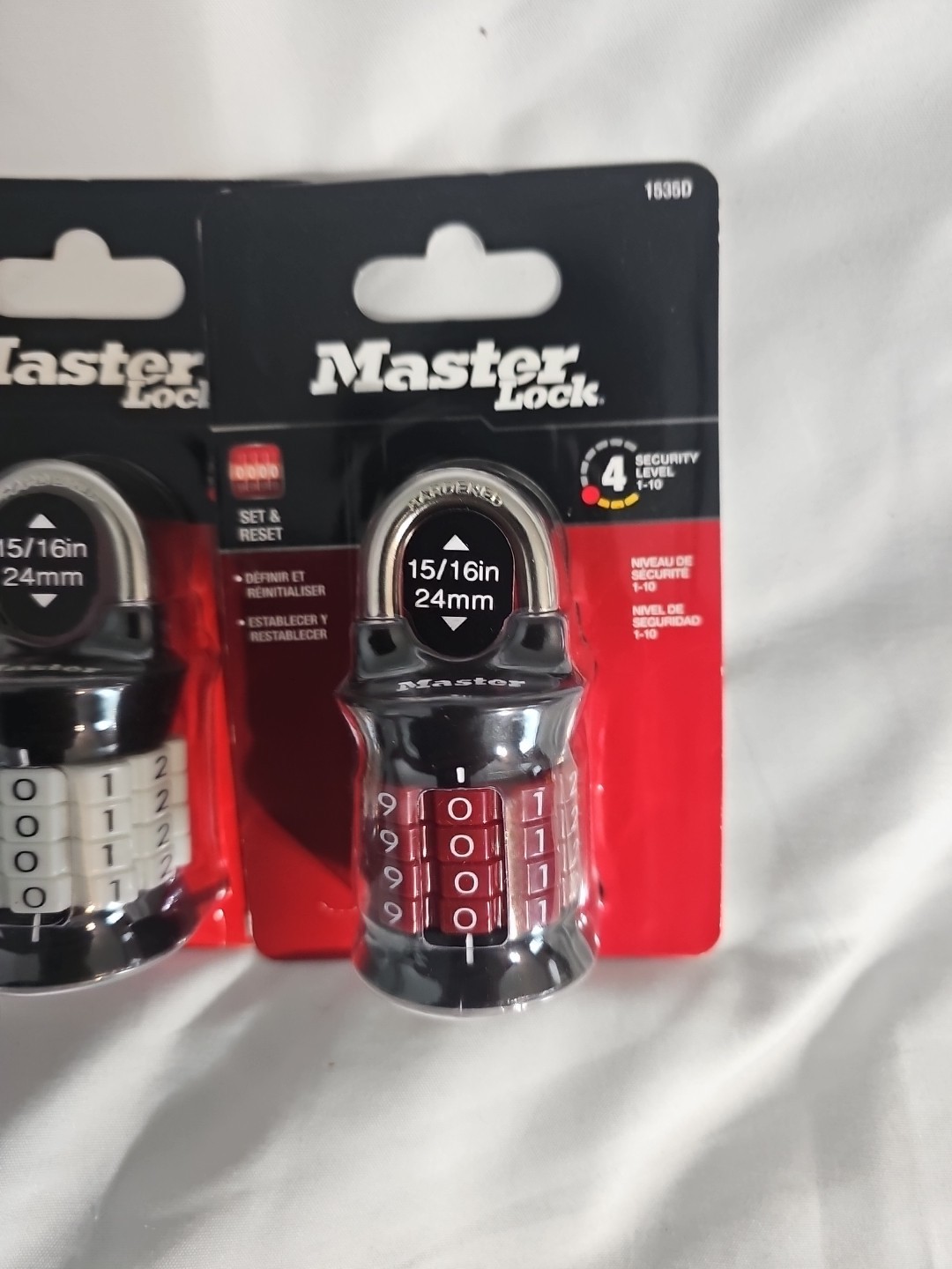 3 NEW Master Lock 1535D Customizable Combination Padlock Black Locker Office