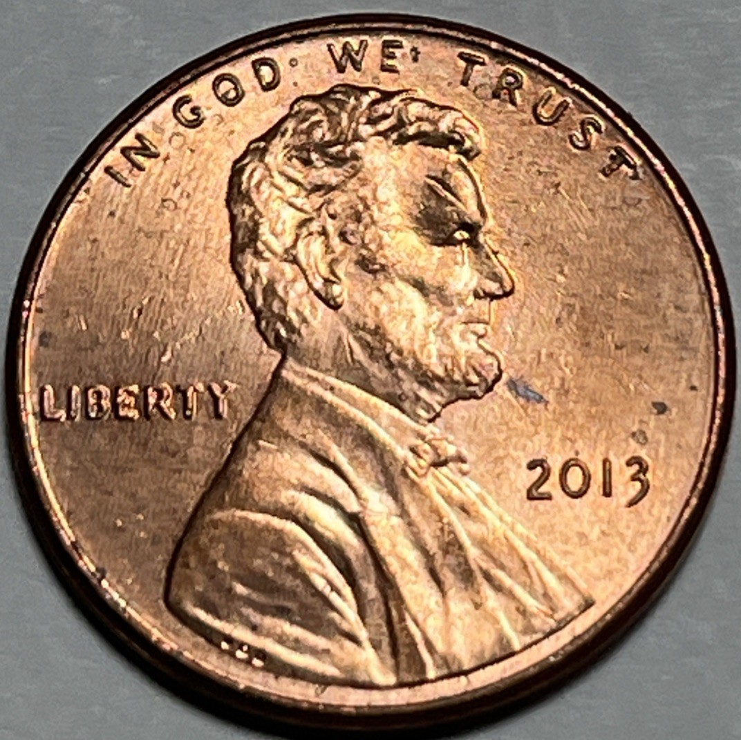 2013 Penny Error Die Cracks On Farhead & Eye Uncirculated