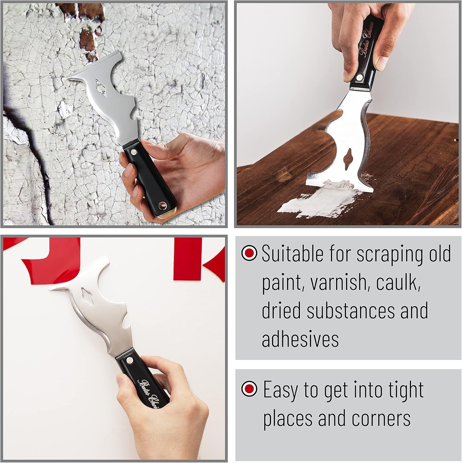Lightweight Bates Paint Scraper: 10-in-1 Tool for Patching & Surface Cleaning