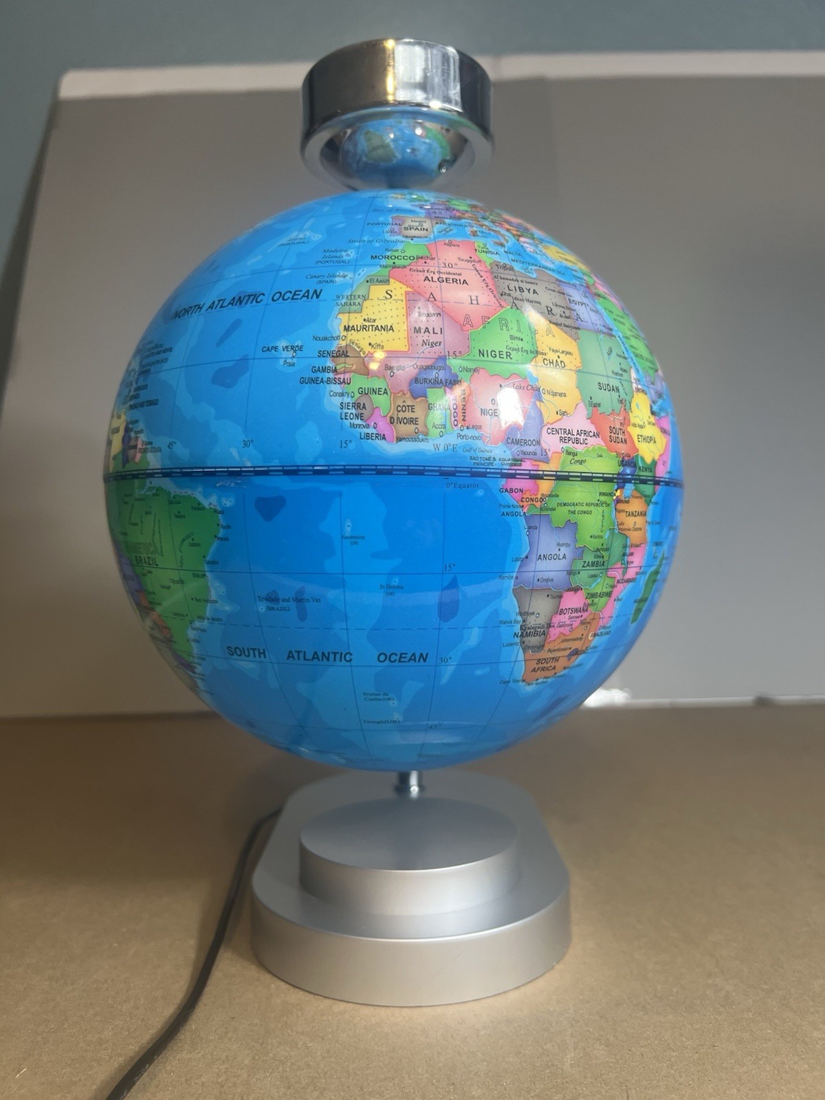 Floating Globe 8'' Magnetic Levitation Rotating Illuminated World