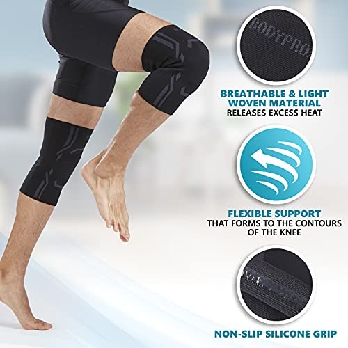 Knee Compression Sleeve for Men and Women (2 Pack), Knee Support Brace Medium