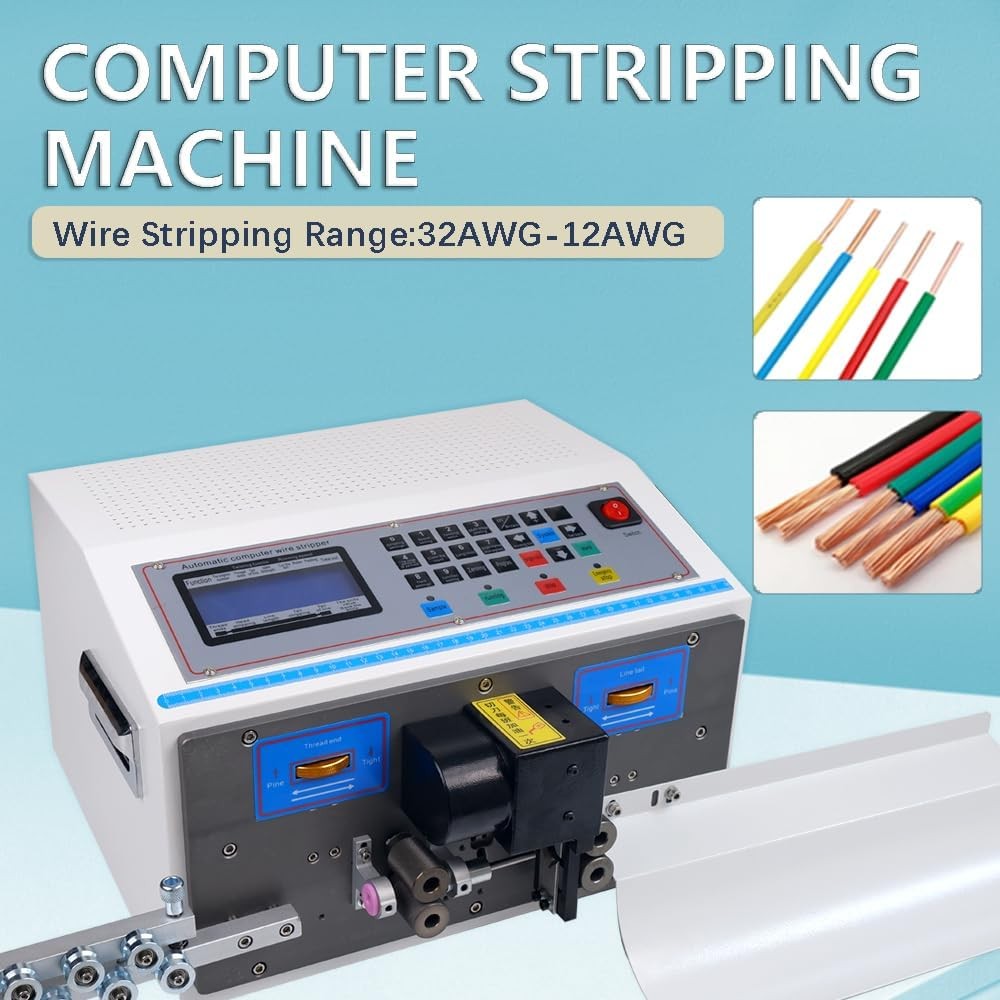 Automatic Wire Stripping Machine for 32-12AWG Copper Wires, Electronic Wire Cutt