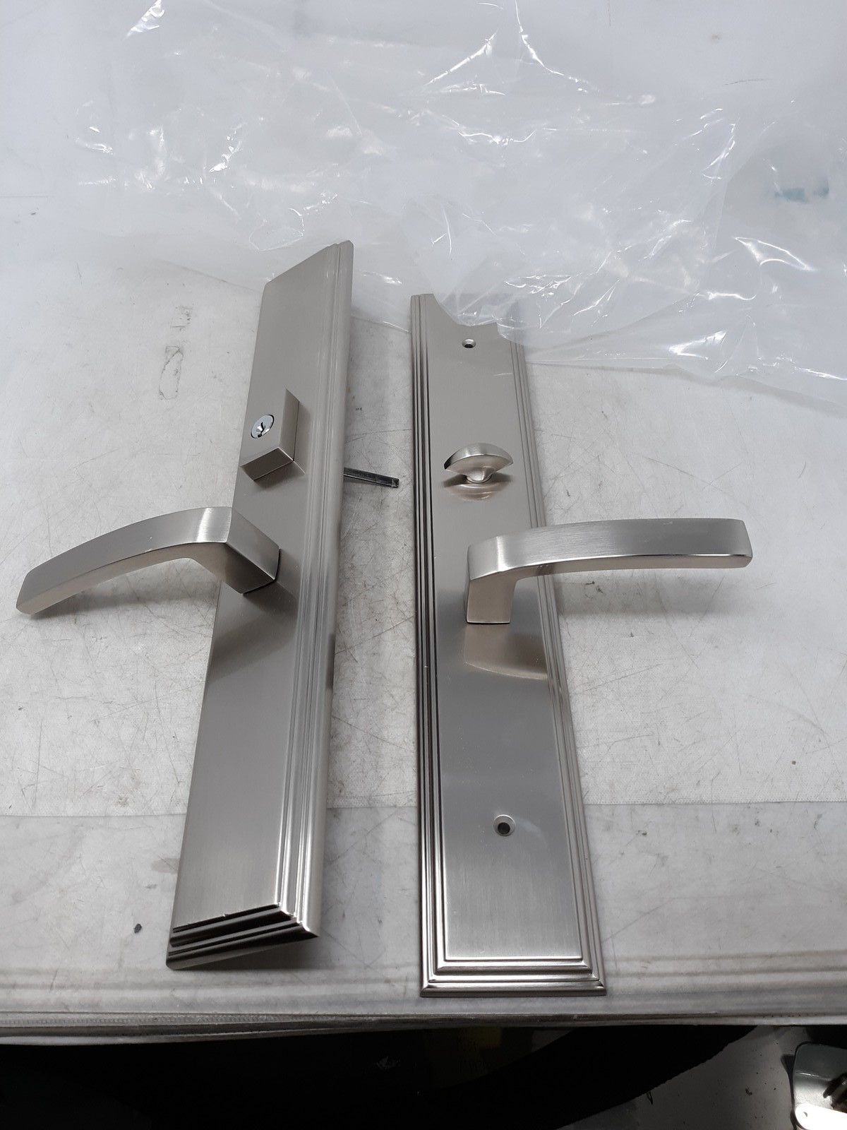 Door Lever Set Brushed Nickel Lock Mechanism Hardware