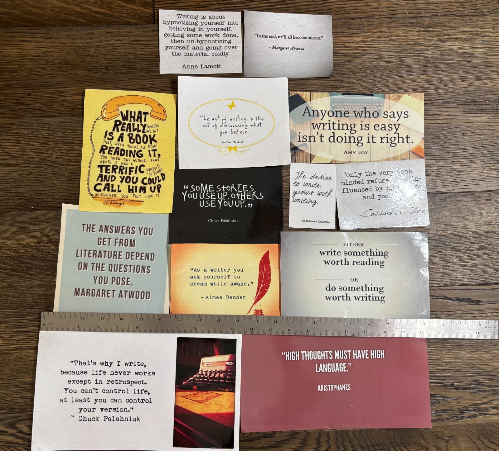 Laminated Writer's Inspiration Quote Collection – 14 Pieces