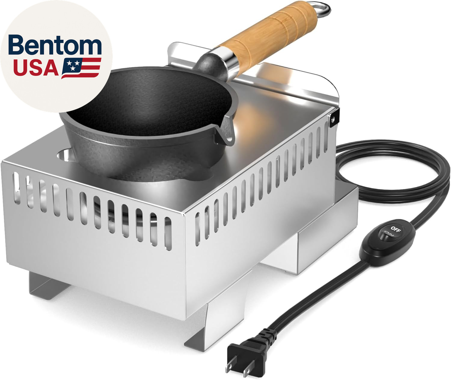 Lead Melting Pot, 5 Lbs Electric Lead Melter with Long Handle & Pouring Spout, 7