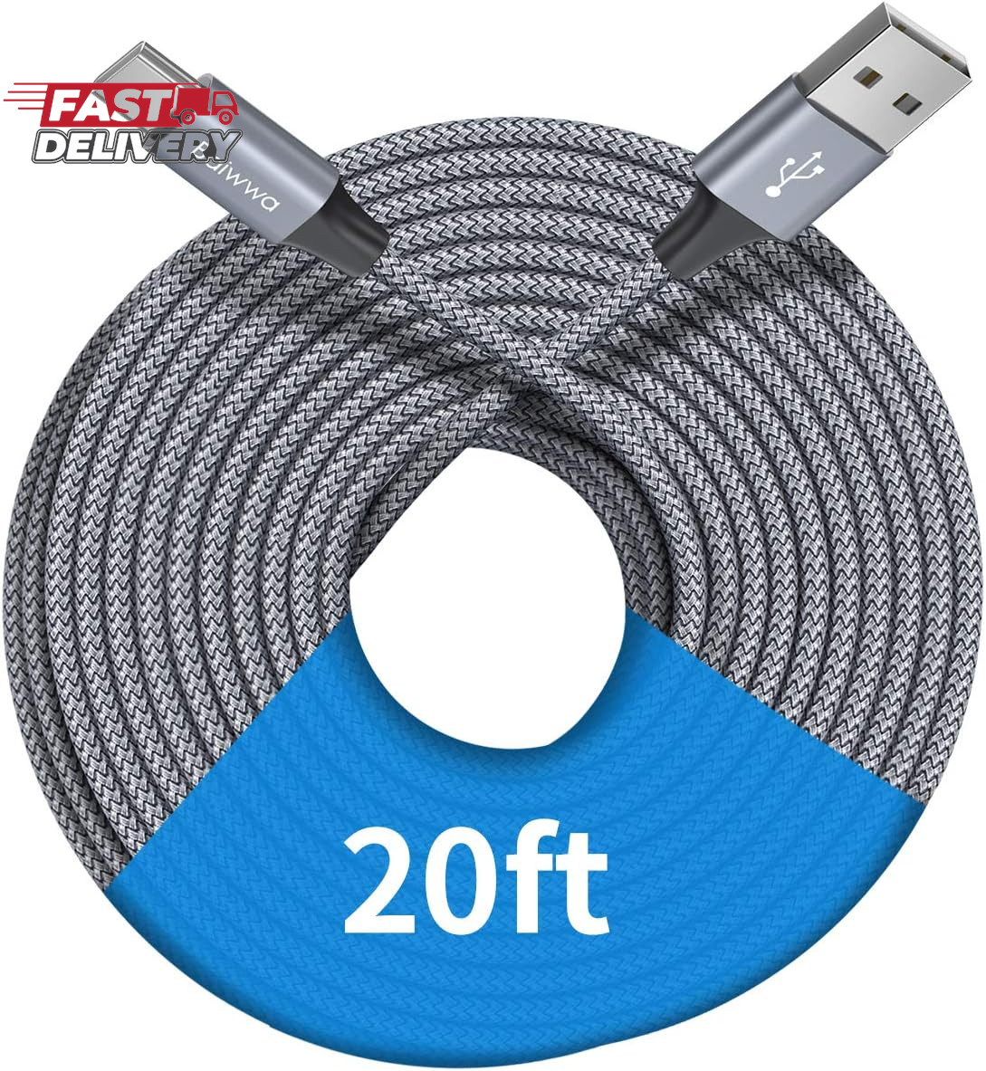 Baiwwa Extra Long USB C Cable 20Ft, USB a to Type C Cable Charger Cord Premium N