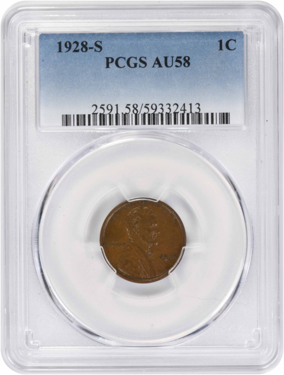1928-S Lincoln Cent AU58 PCGS