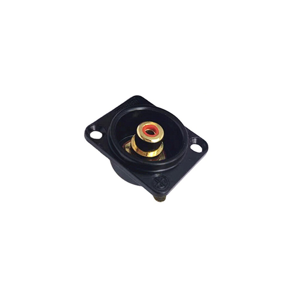 2X Black Female RCA Panel Mount Socket Connector Base Plate Welding Base Plated