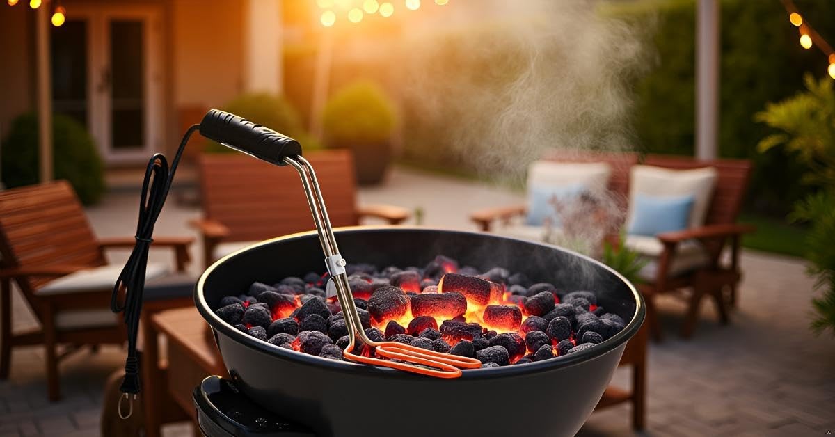 Electric Charcoal Starter for Grill – Premium BBQ Grills Fireplace Tools Easi...