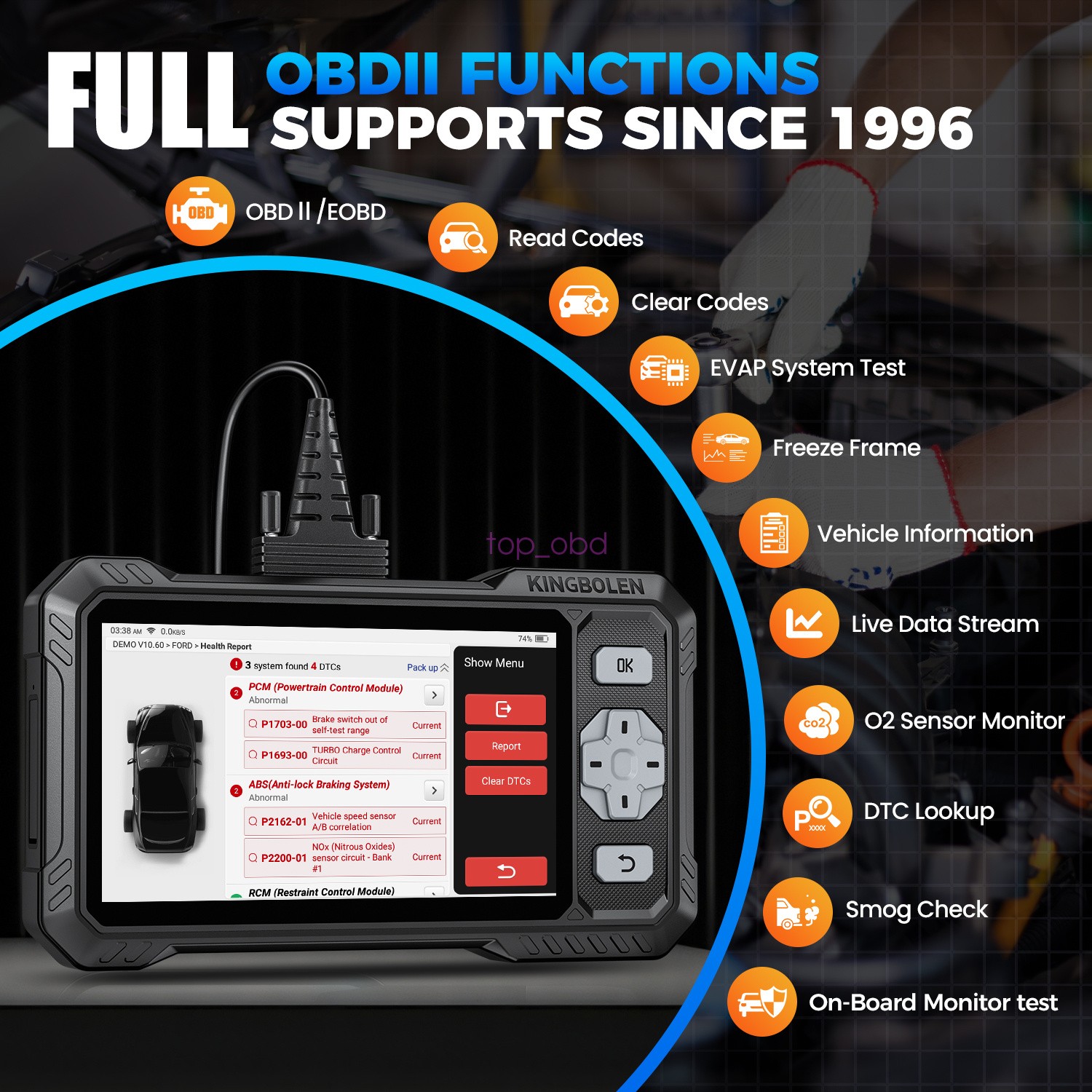 2026 KINGBOLEN S608 Car Diagnostic Tool OBD2 Scanner Code Reader Free Update