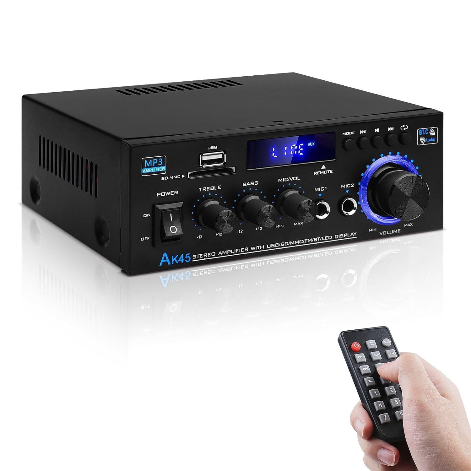 HiFi Stereo Mini Amplifier Receiver with Bluetooth 5.0