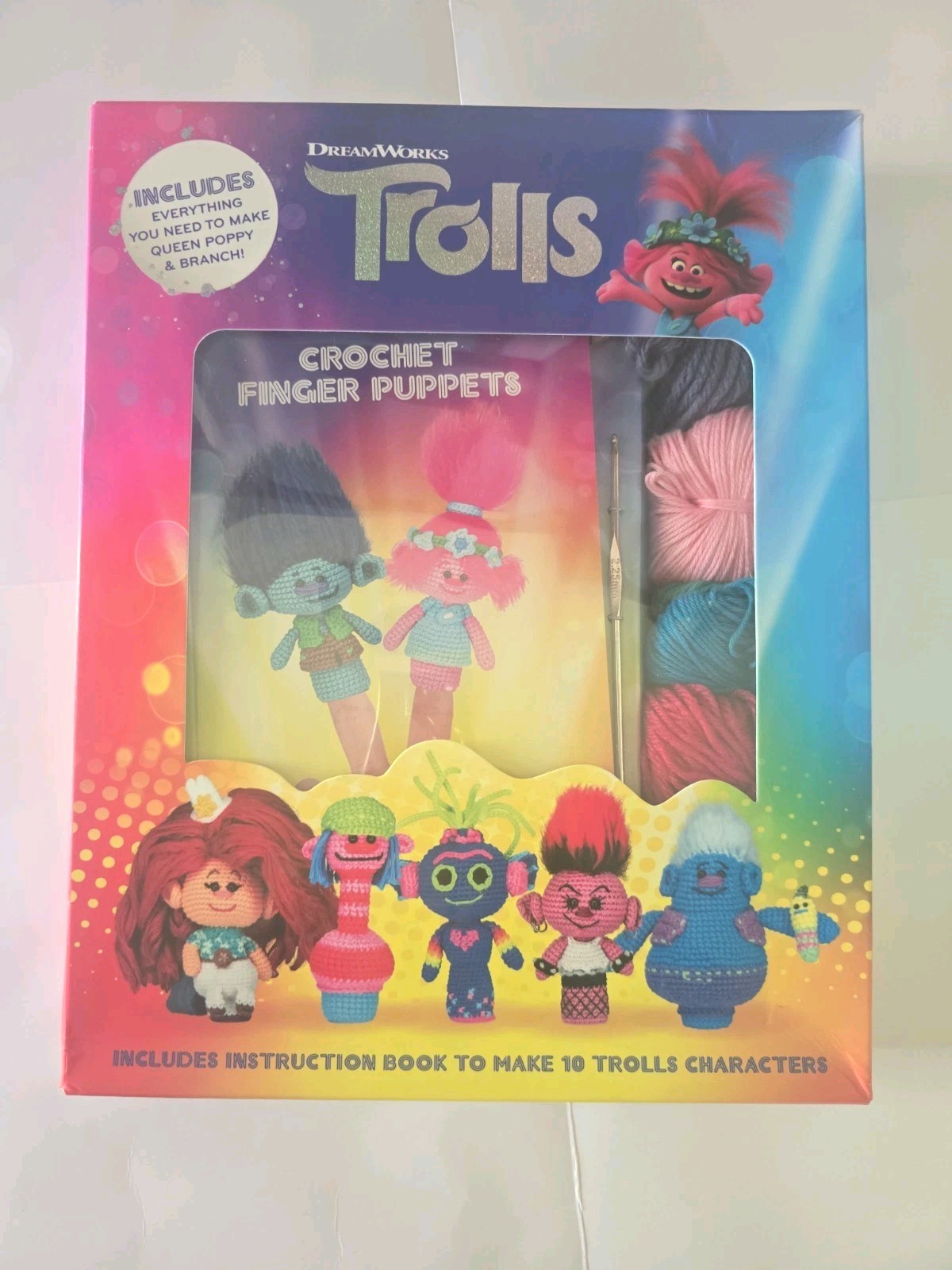 Dreamworks Trolls Crochet Finger Puppets Activity Craft Set NIB