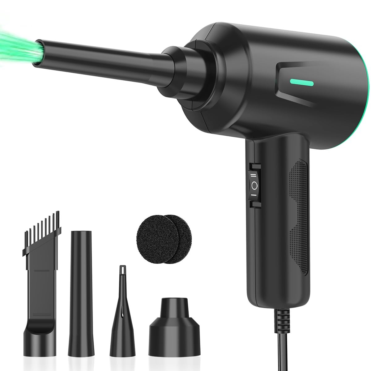 Meudeen Air Duster - Electric Blower - 5.74oz High Power Cleaning Green