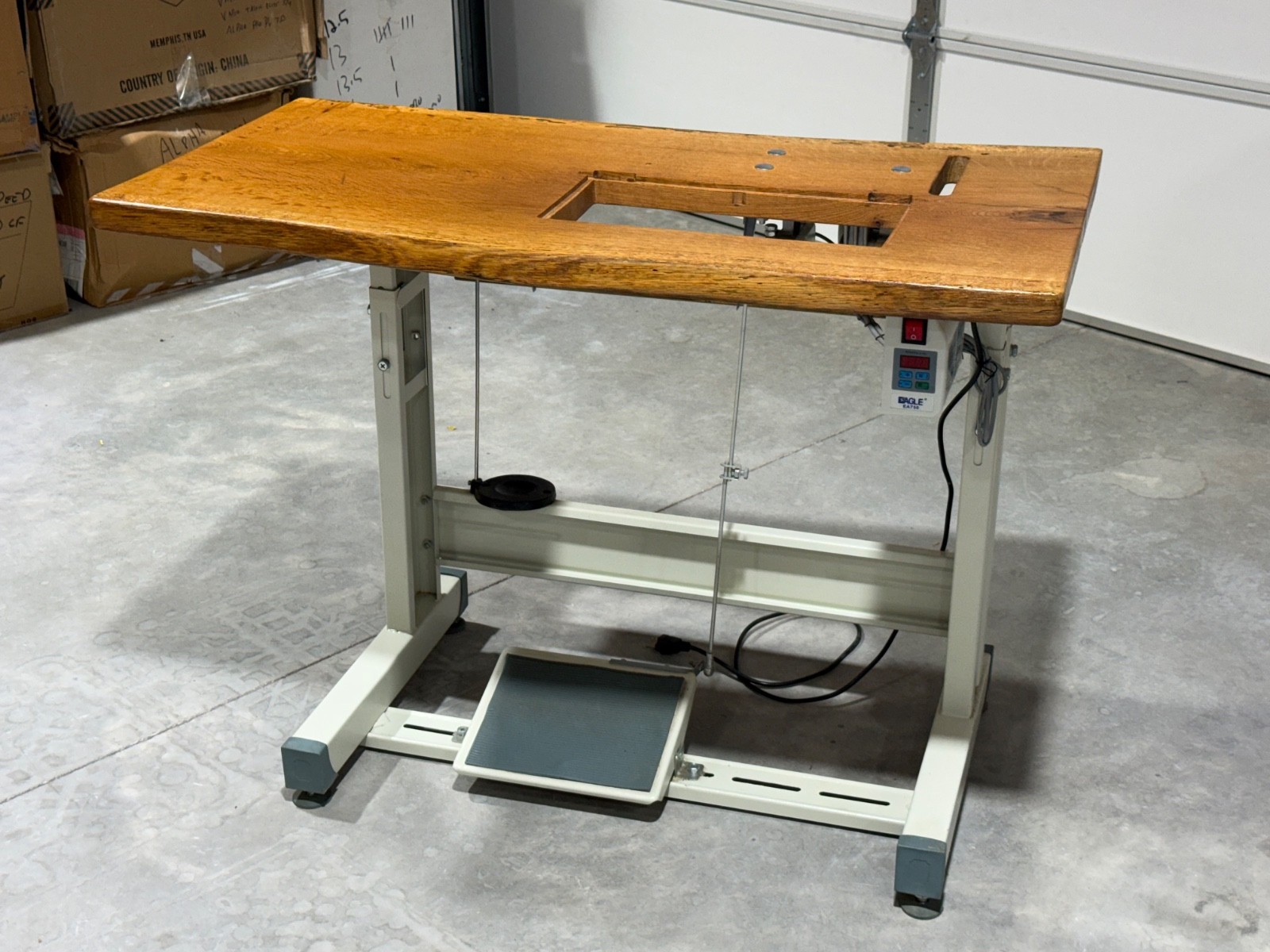 Cornely A or B chain stitch Table Custom Solid Oak Top with servo motor and legs