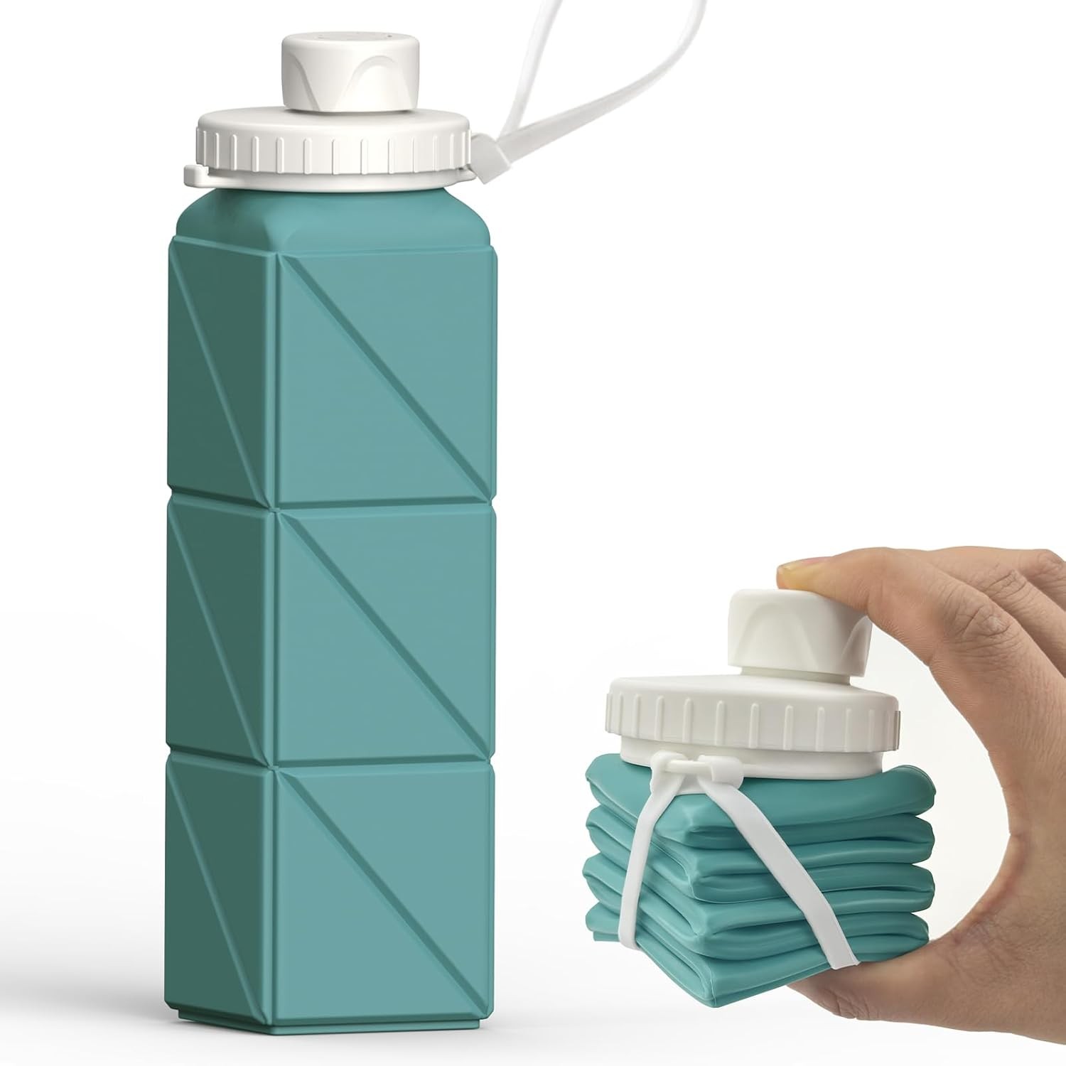 Collapsible Silicone Travel Folding Water Bottle Leakproof Flexible BPA Free Por