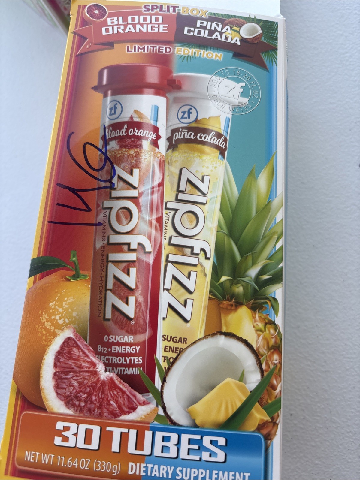Zipfizz Vitamin Energy Hydration Drink Mix 27 Ct (Blood Orange & Pina Colada)