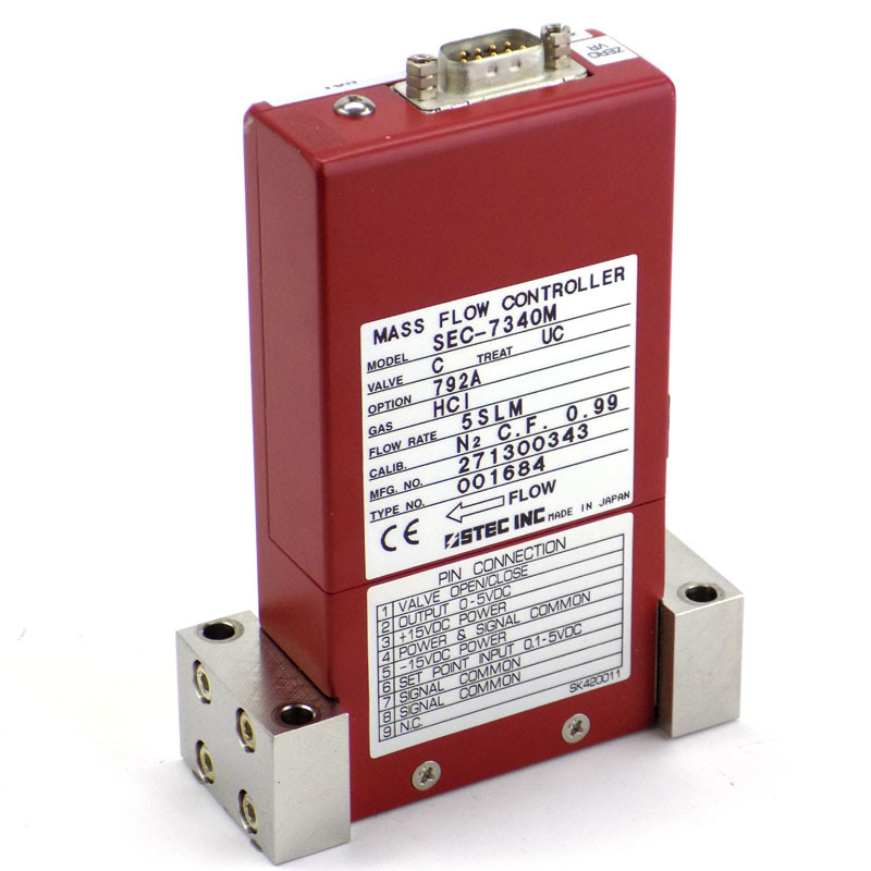 Stec SEC-7340M Mass Flow Controller MFC with option 792A, 5 SLM, HCl Gas