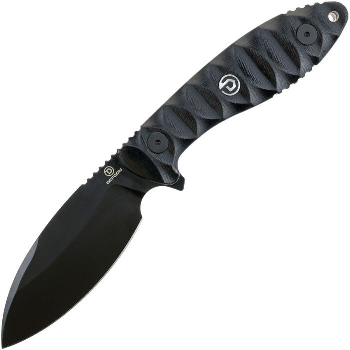 Defcon Tactical Fixed Knife 3.5" 14C28N Steel Full Blade Sculpted G10 Handle