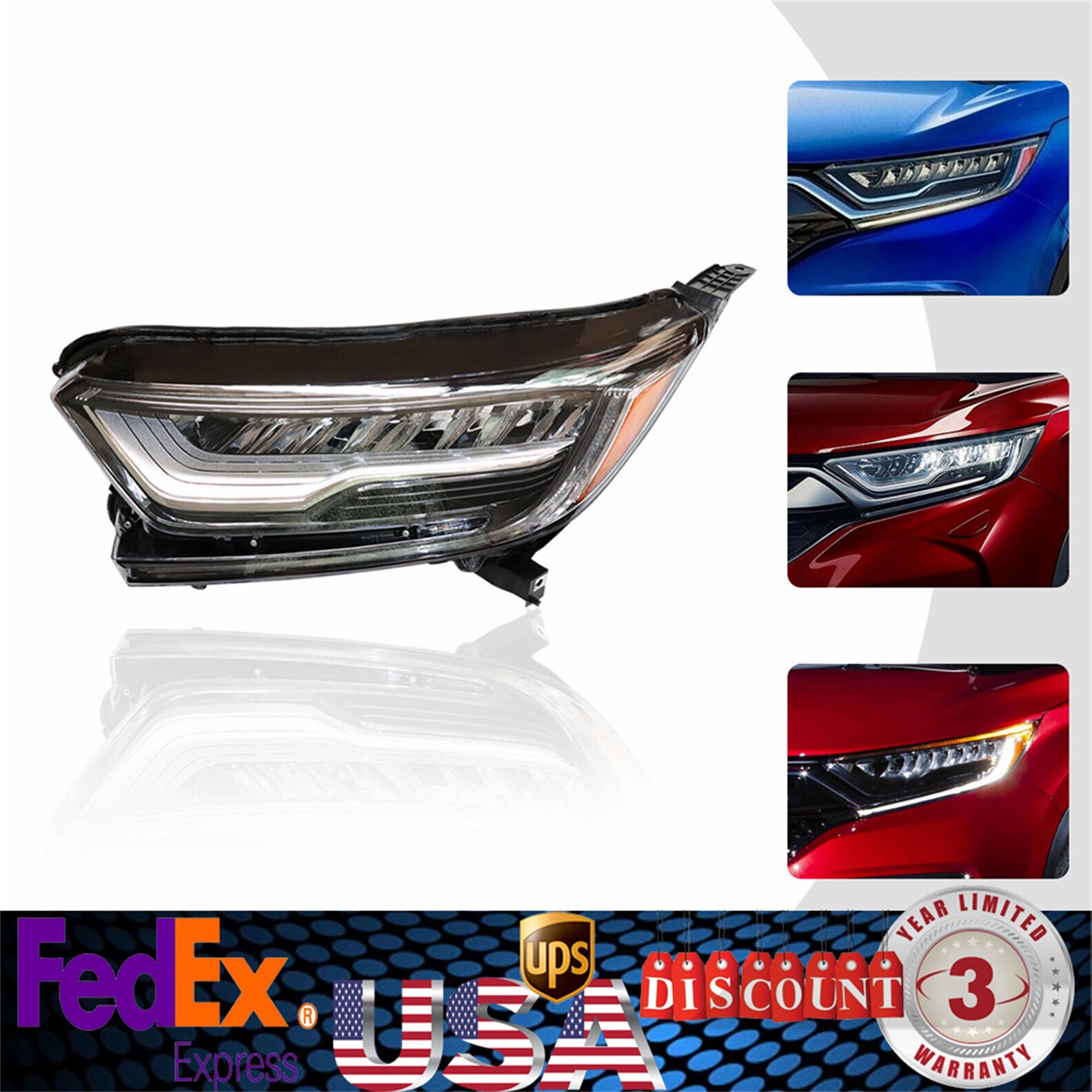 For 2017 2018 2019 2020 2021 Honda CRV Touring Left Side Headlight LED Headlamp
