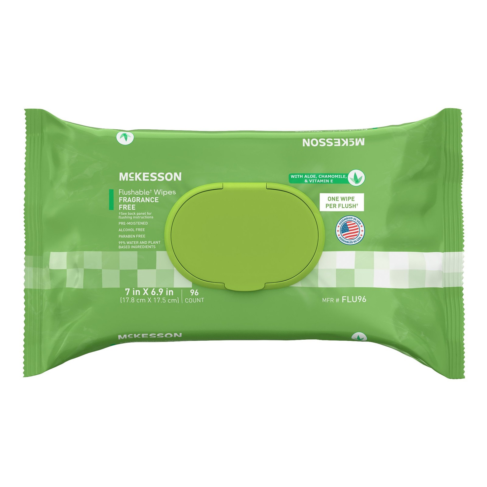 McKesson Flushable* Personal Wipe 6-9/10 X 7 Inch FLU96 1 Pack 96 Wipes